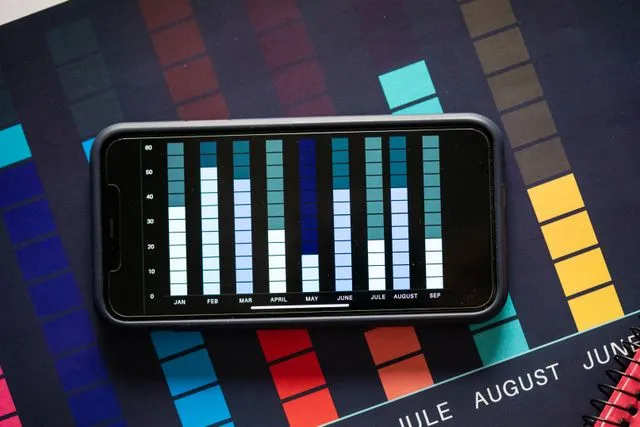 Pantalla de telèfon mòbil mostrant un gràfic de volatilitat de producció fotovoltaica en l'aplicació de monitoratge de l'inversor.